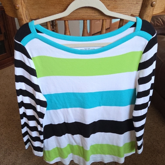 Westbound Multicolor Striped Long Sleeve Top - Picture 1 of 5